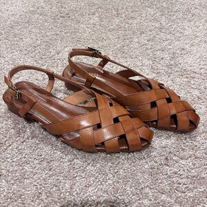 BeauToday Women's Handmade Closed Toe Woven Fisherman Sandal Flats US 8.5